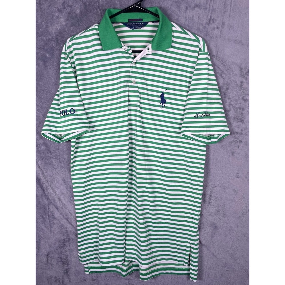 Ralph Lauren Polo Golf‎ Sea Island Georgia Polo Shirt Green White Size Medium